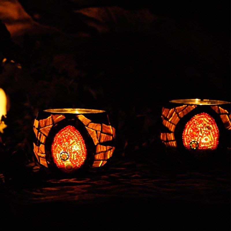 Firework /Original handmade glasses mosaic candlestick/ Home decoration /Retro - เทียน/เชิงเทียน - แก้ว 
