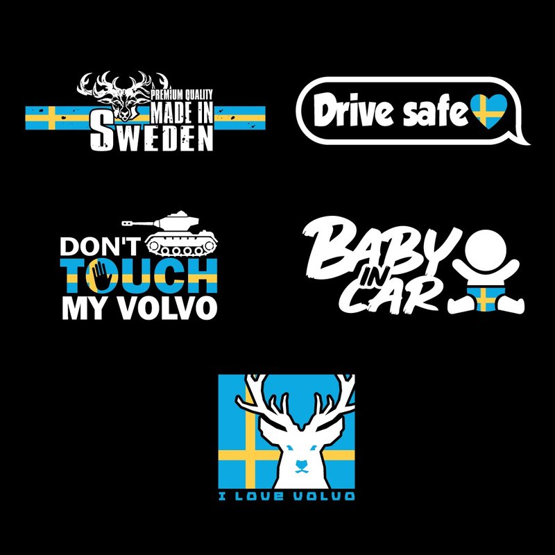 VOLVO SAAB V40 V60 XC40 XC60 XC90 S60 Swedish flag car stickers reflective stickers - Stickers - Waterproof Material 