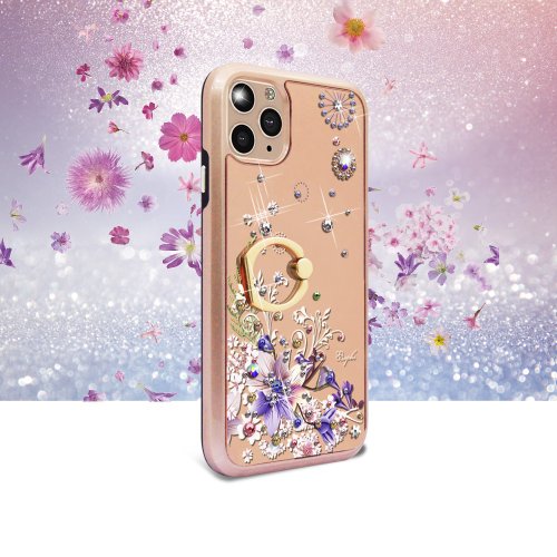 apbs 雅品仕 水晶彩鑽手機殼 iPhone 11 全系列水晶彩鑽全包鏡面指環扣雙料手機殼-秘密花園