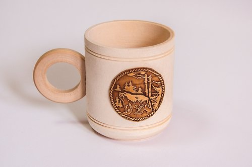Baikal Birch Bark Large wooden mug / Custom mug personalized gift / Gift mugs for dad