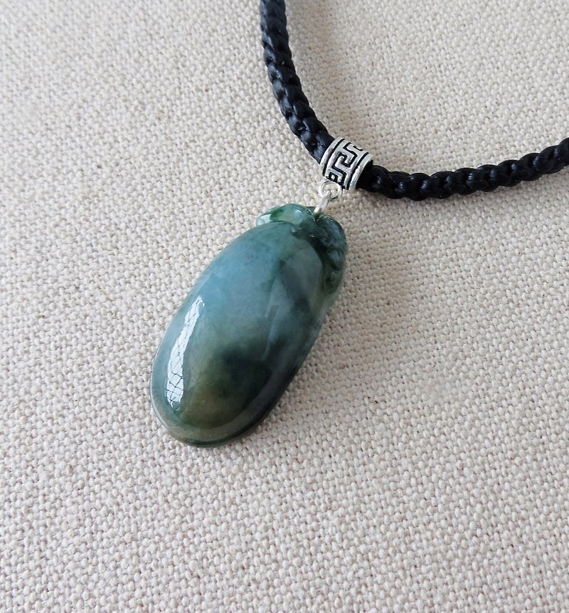 [Fortune Rolling] Gone Green Sprinkle Gold Fugua Emerald Silk Wax Line Necklace [Eight shares] * Lucky - Necklaces - Gemstone Green