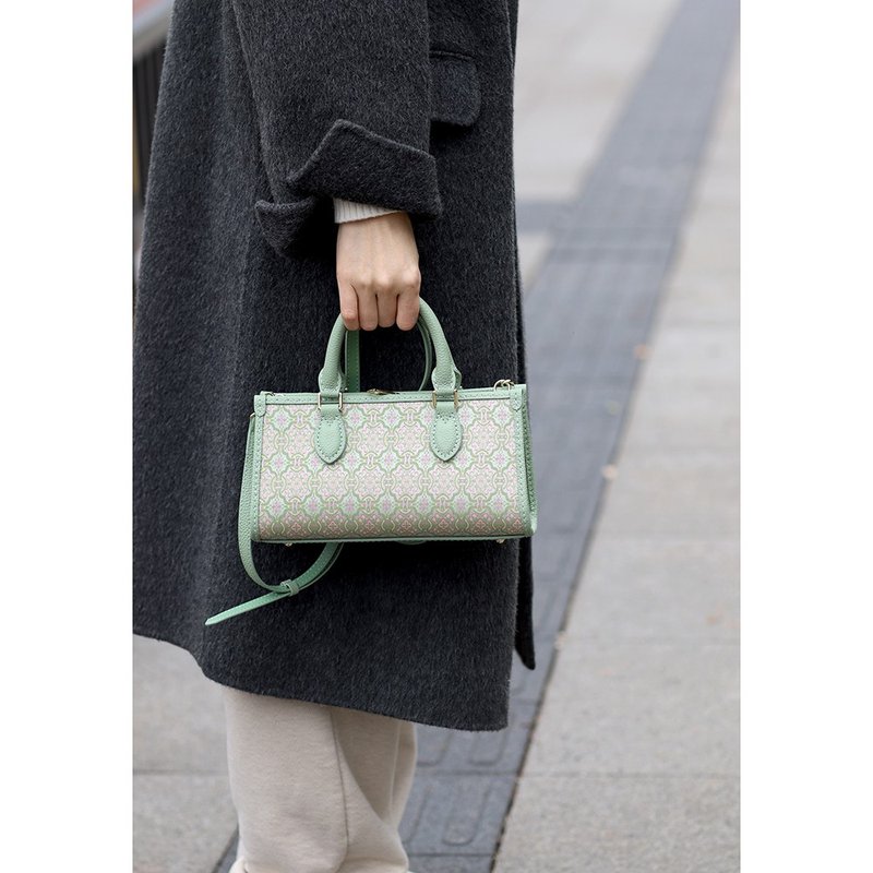 全手縫真皮牛皮斜挎包handmade小托特手拎包手提包斜挎包綠定勝 - 手提包/手提袋 - 真皮 綠色