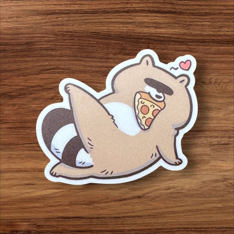 Burnout animals PVC waterproof stickers ∣ Sexy raccoon - สติกเกอร์ - พลาสติก 