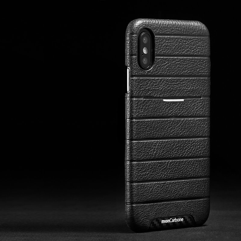 STYLISH LEATHER POCKET CASE Xs / Xs Max - Phone Cases - Carbon Fiber Black