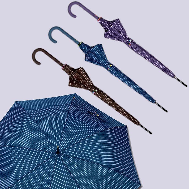 [スペインのbisetti]ラブプリントアンチUVストレートボーン傘 - 傘・雨具 - 防水素材 パープル