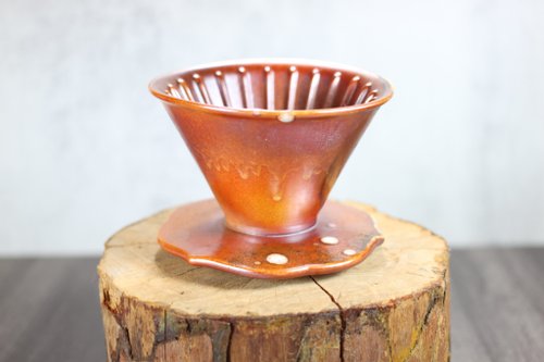 自然釉文創工作室 【母親節禮物】柴燒咖啡濾杯 V50 鶯歌燒 自然釉 臺灣設計製造