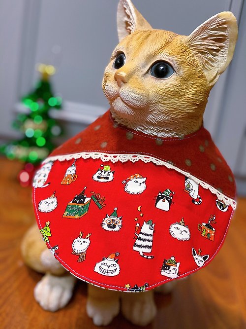 Keanfactory 聖誕搗蛋貓咪 口水肩 圍巾