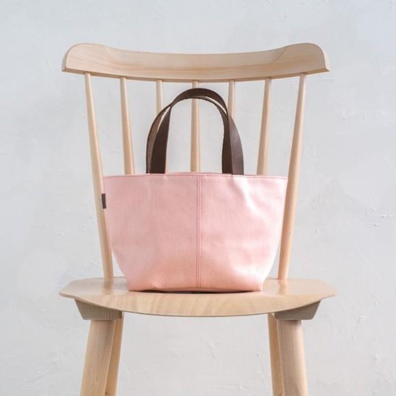 Plant dyeing mini tote Sakura dyeing - Handbags & Totes - Other Materials Pink