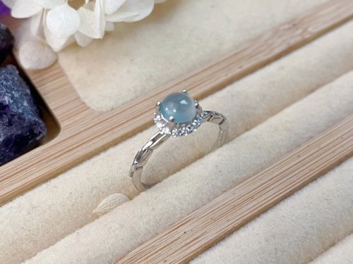 Pine St. Jewelry 松樹街輕奢珠寶 925銀 天然天空藍玻璃 A貨瓜料 翡翠 戒指