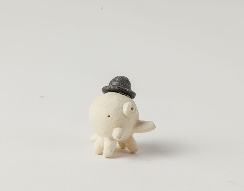 圓滾章魚系列-紳士帽章魚 - 擺飾/家飾品 - 陶 