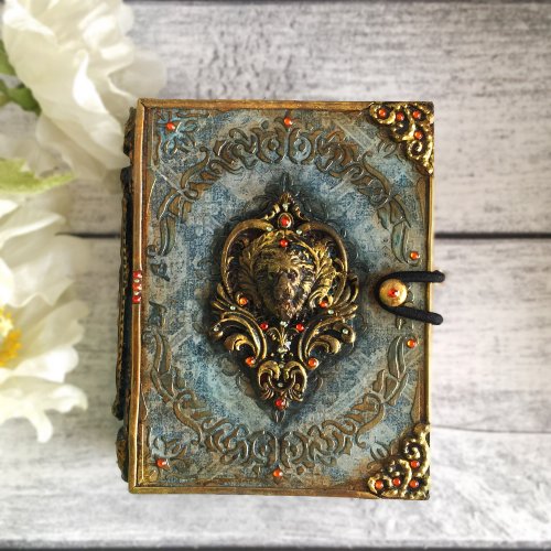 DecoRina Playing Cards Book box,Vintage Tarot box,Solitaire box, Dark box,Tarot card box