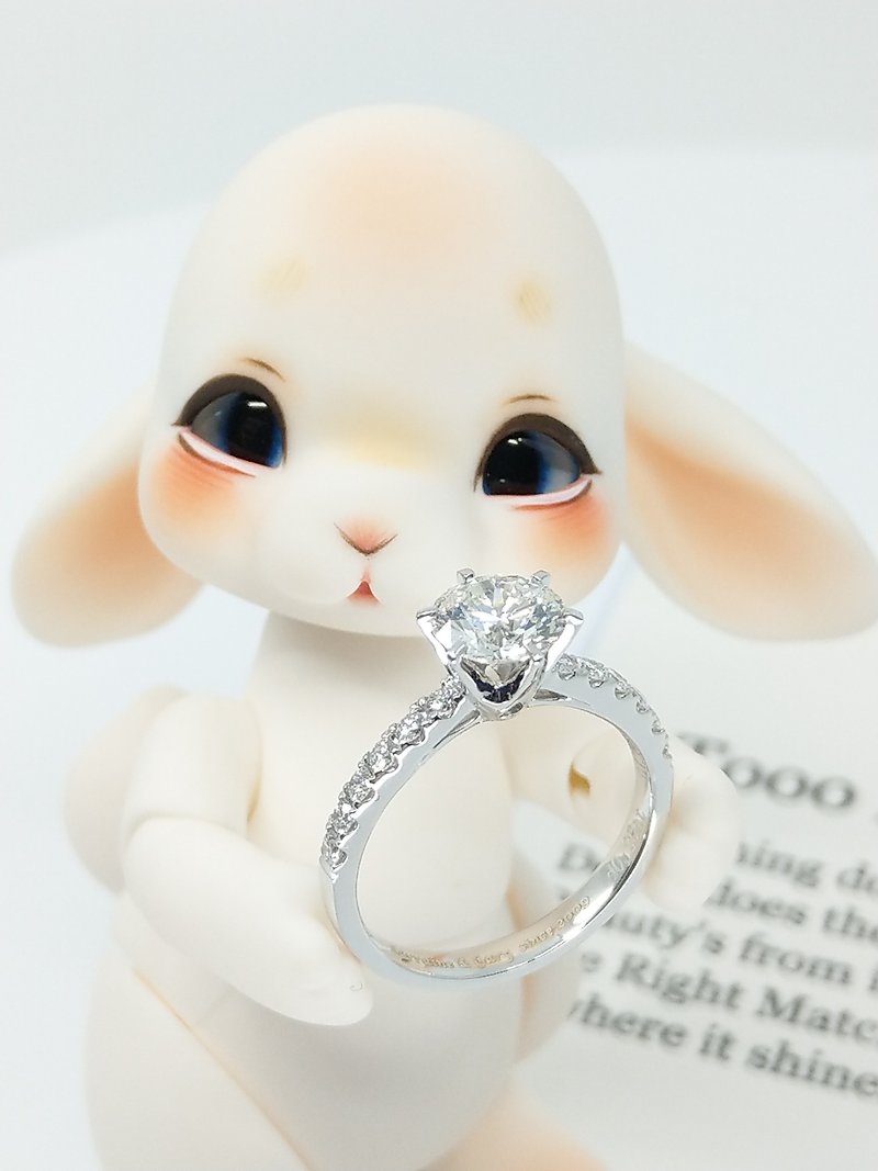 7000美金的效果(環保商品)經典款1卡培植鑽石18K戒指 - 戒指 - 寶石 銀色