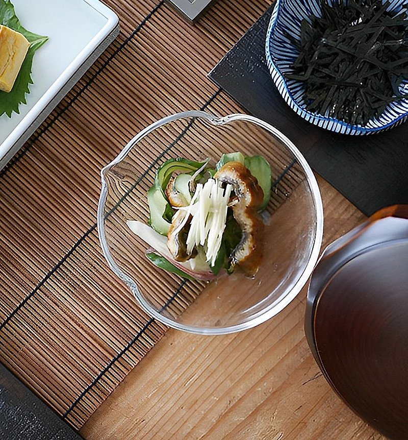 松花堂ガラスの小皿/副菜/ソース皿 - 小皿 - ガラス 