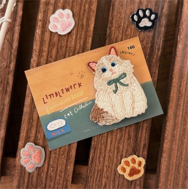 刺繡燙貼/別針 | 貓咪 - 公主布偶貓 | Littdlework - 徽章/別針 - 繡線 多色
