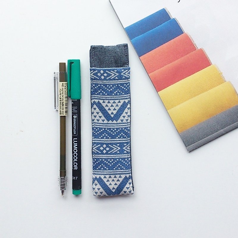Journal Pen Holder (Blue Ethnic Style) - Notebooks & Journals - Cotton & Hemp Blue
