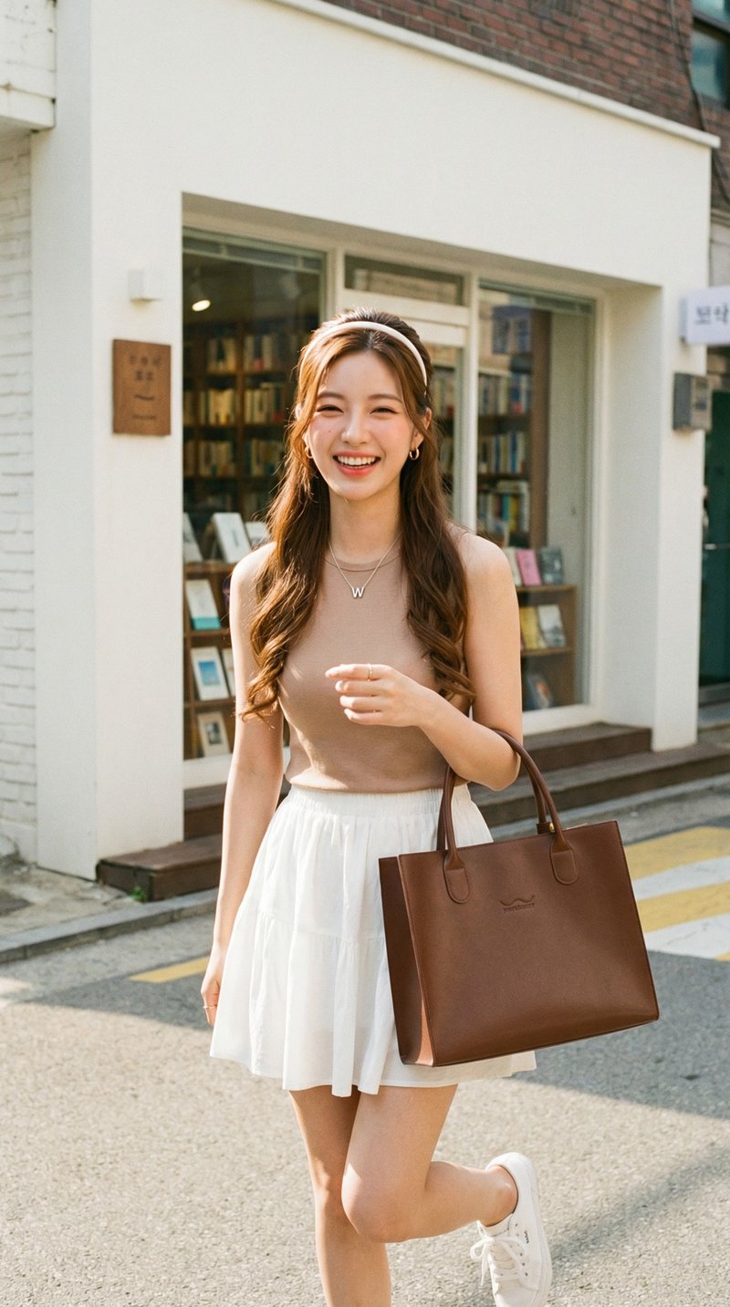 WARALEE's DAY | กระเป๋าถือ หูสั้นทรงเหลี่ยม สีน้ำตาลเข้ม (DARK BROWN) - กระเป๋าถือ - หนังเทียม สีนำ้ตาล