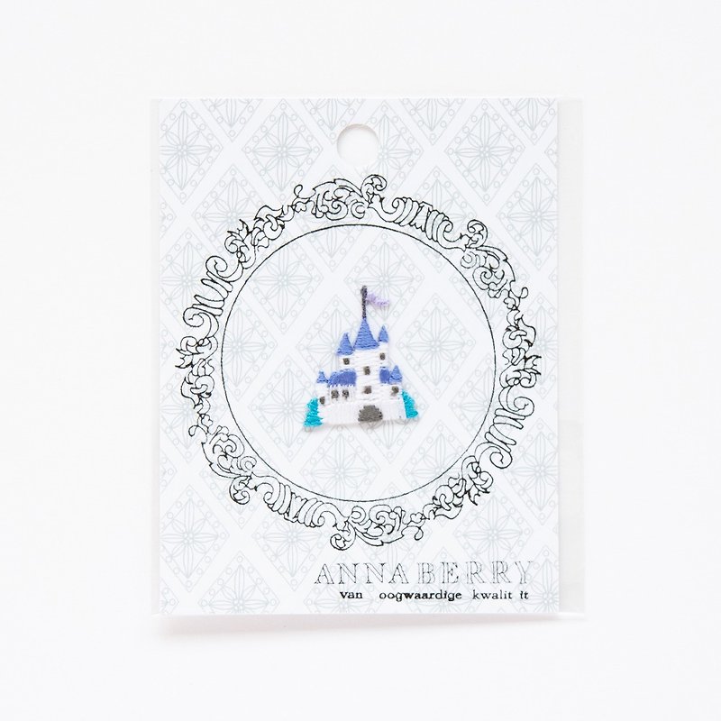 Castle Embroidered Patch - อื่นๆ - ผ้าฝ้าย/ผ้าลินิน สีน้ำเงิน