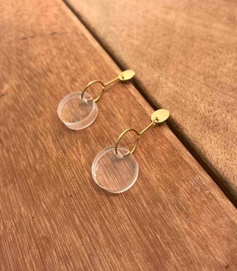 Mini circled Bronze earrings - ต่างหู - ทองแดงทองเหลือง สีทอง