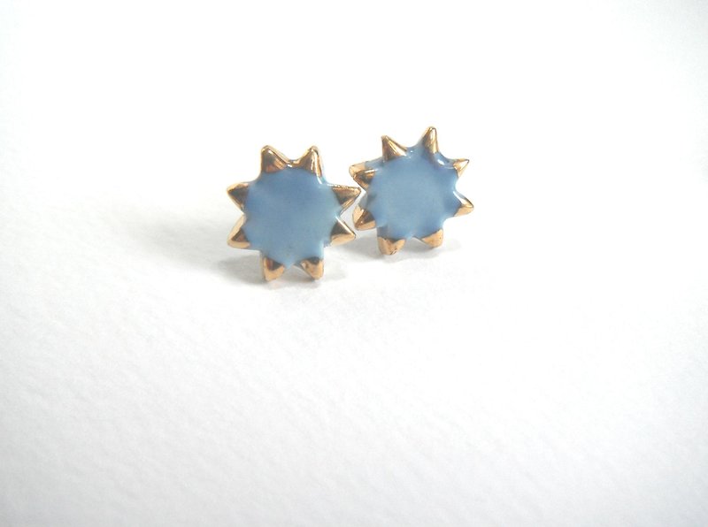 Hoshikuzu pierce / earring · light blue - ต่างหู - ดินเผา สีน้ำเงิน