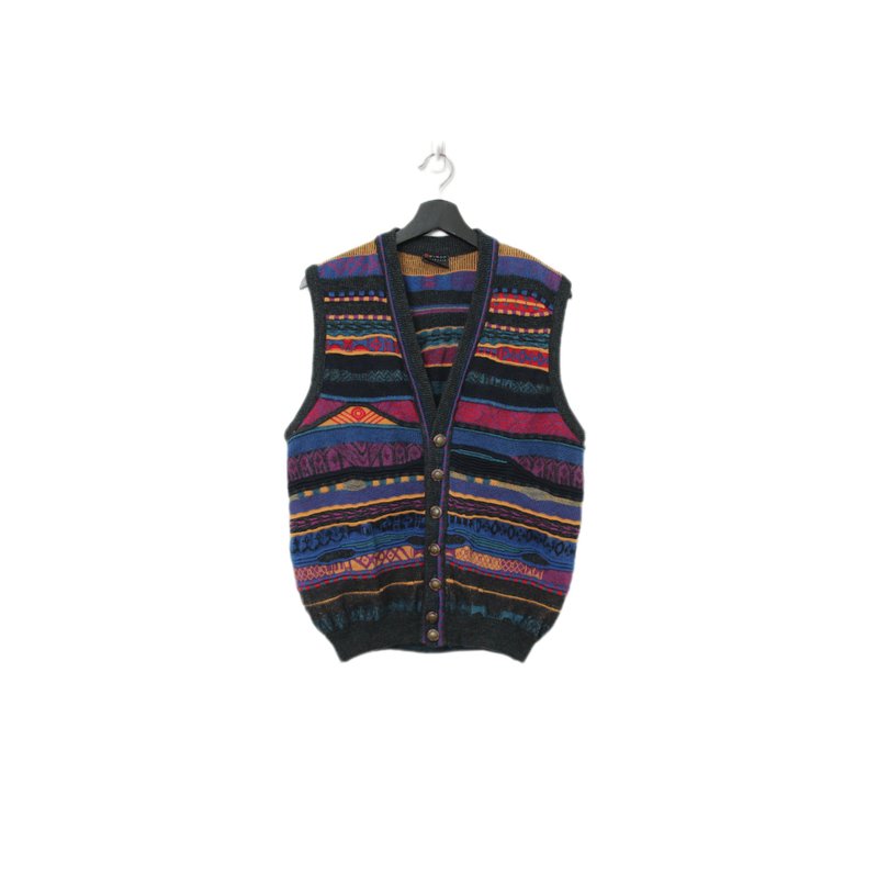 Back to Green - Retro Wool Knit Vest - Colorful Knits v-42/sweater vest - Women's Vests - Wool 