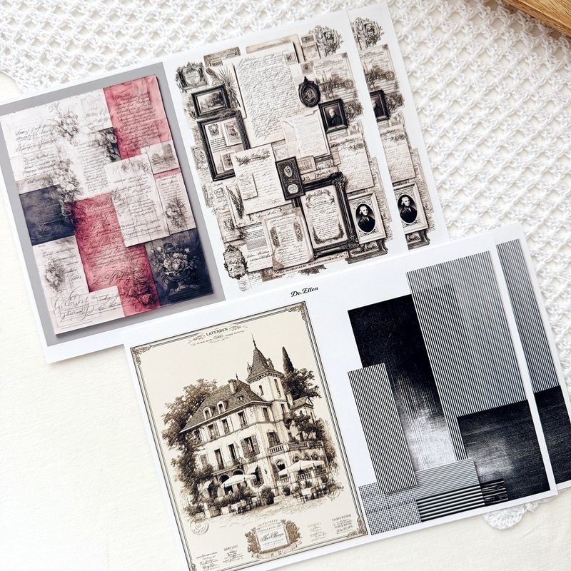 Z354 - MonoPastel Vintage background - 貼紙 - 紙 