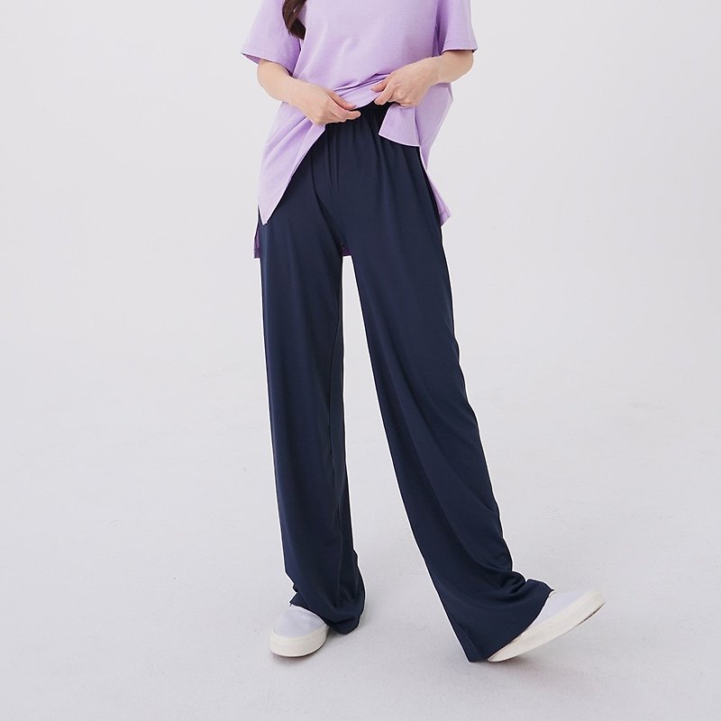 Askin Extremely Comfortable Cool Pants - Navy Blue - Women's Sportswear Bottoms - Other Man-Made Fibers Blue