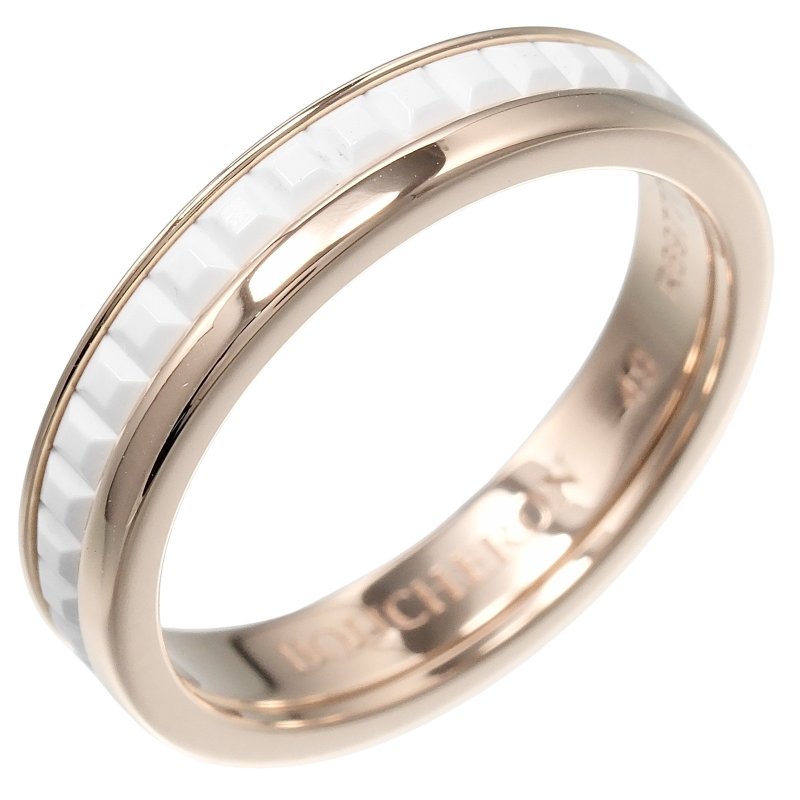 【日本直送】ブシュロン Boucheron リング キャトル ハーフ ホワイト 8.5号 K18PG ピンクゴールド ホワイトセラミック 約2.98g【中古】 - 戒指 - 貴金屬 金色