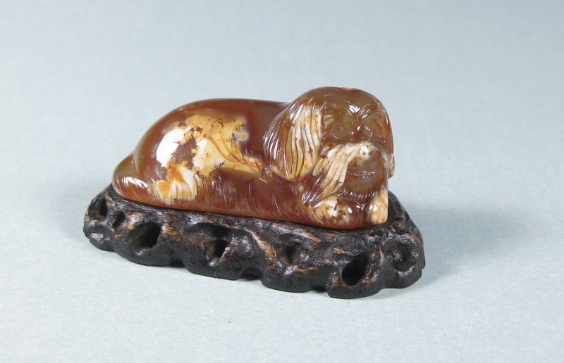 雕件 歡樂狗寶貝-西施犬 印尼黃皮紅玉髓 - 擺飾/家飾品 - 玉石 紅色