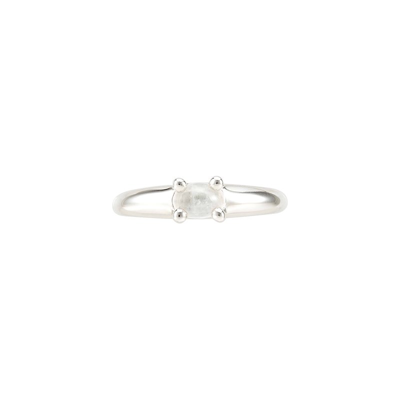 haime pinky mushroom ring (gemstone 6*4mm) original silver - 戒指 - 純銀 多色