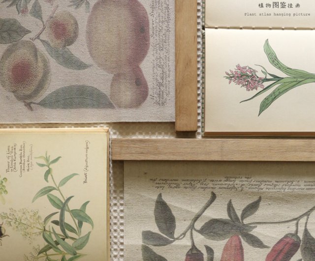 植物イラストアメリカのレトロなスクロールぶら下げ絵画壁の装飾