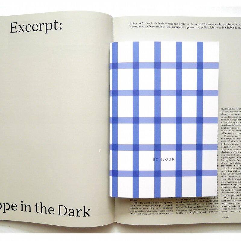 水藍格紋法式筆記本 - 筆記簿/手帳 - 紙 藍色