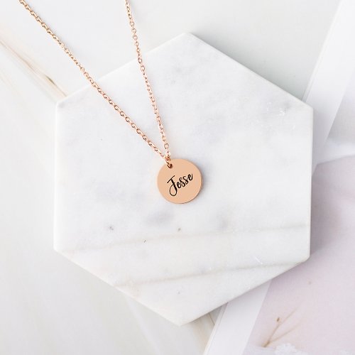 marygracedesign Name Necklace Custom Name Necklace Engrave Circle Name Tag New Year Gift