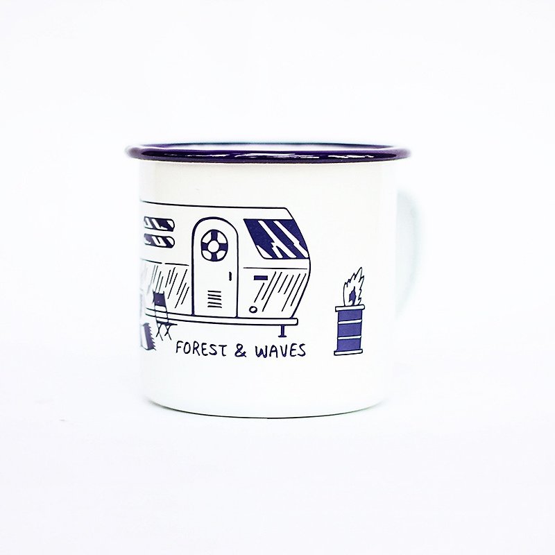 Forest & Waves琺瑯杯/海洋藍 - 咖啡杯/馬克杯 - 琺瑯 藍色