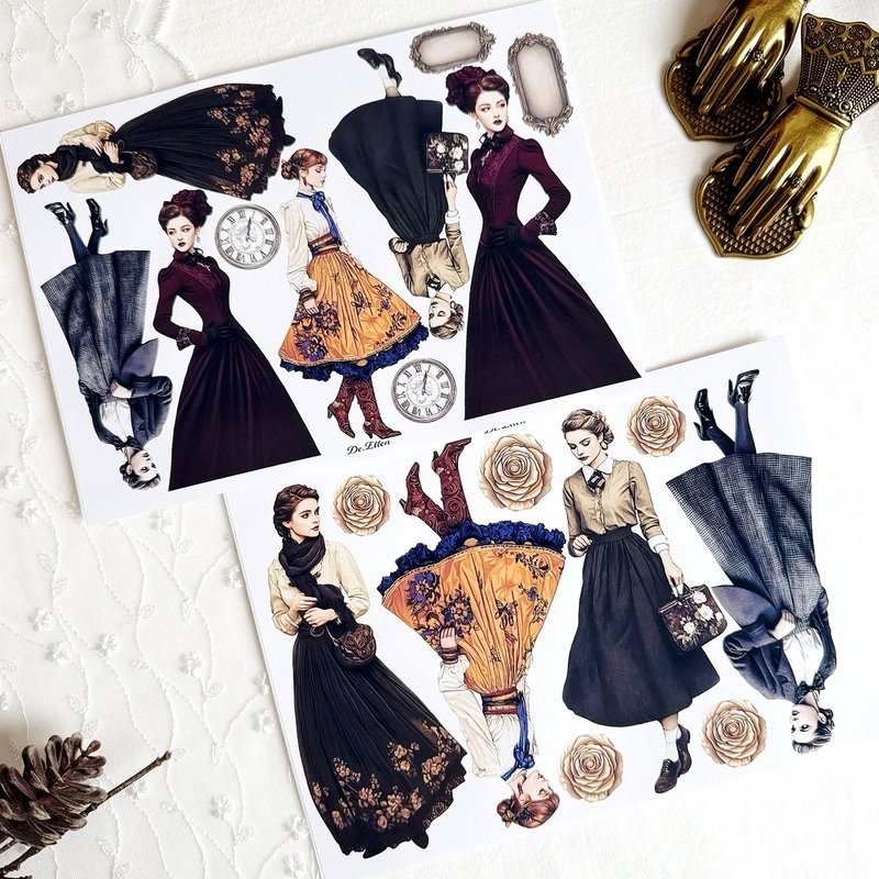 A467 - Elegant ladies - 貼紙 - 紙 