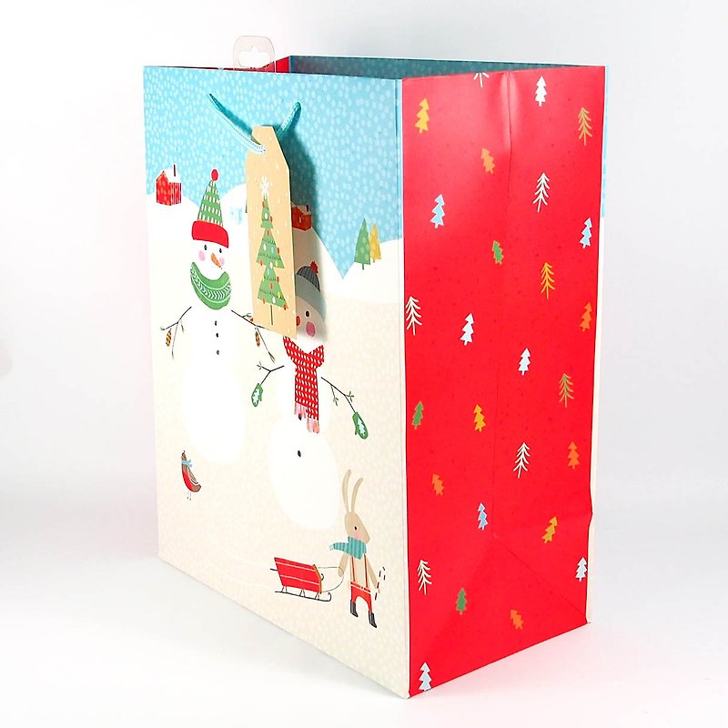 兩隻雪人 耶誕禮物袋【Hallmark-禮物袋/紙袋 聖誕節系列】 - 信封/信紙 - 紙 多色
