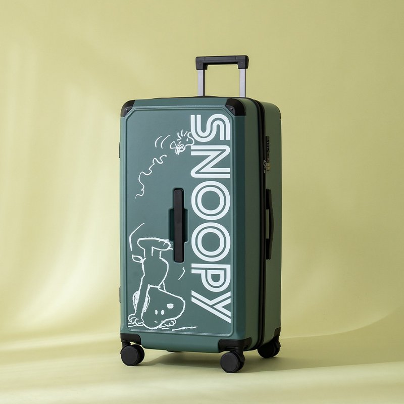 [SNOOPY Snoopy] 28-inch chubby suitcase suitcase - green - กระเป๋าเดินทาง/ผ้าคลุม - พลาสติก สีเขียว