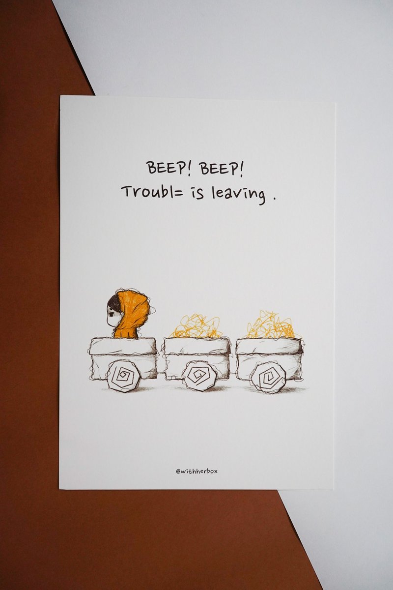 Murmurboo - Poster (Beep! Beep! Trouble is leaving ) - Cards & Postcards - Paper Orange