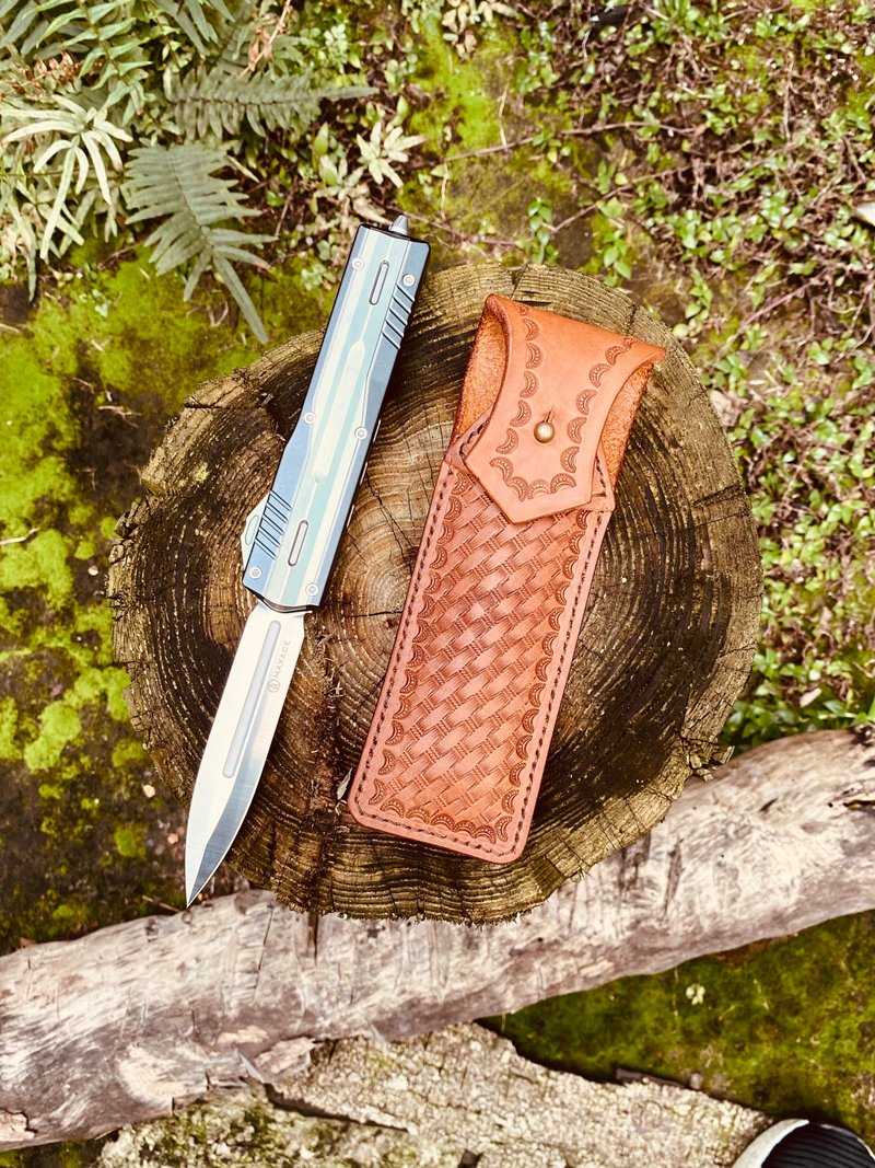 [Customized model] Semi-vegetable tanned handmade leather sheath (exclusively for Maxace Medusa) - อื่นๆ - หนังแท้ สีเหลือง