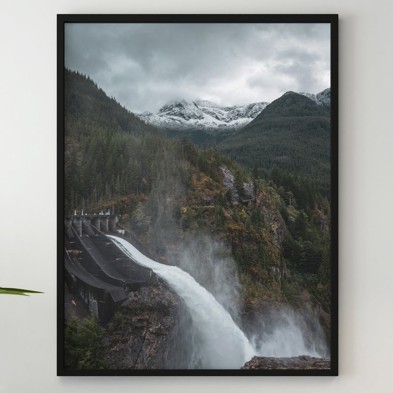 Mountain Waterfall Poster, Nature Landscape Poster, Mountain River Photo Print - Posters - Paper 