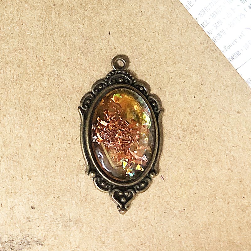 【奧剛黃水晶項鍊-縷空花邊款】帶豐盛財運 轉運能量飾品 - 項鍊 - 水晶 橘色