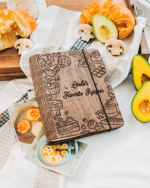 EnjoyTheWood Personalize Recipe Book, Cook Book, Family Custom Cookbook, Custom Recipe Book