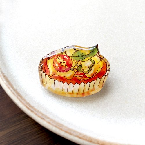 Little brilliant days Tea and Fruit Pizza bread brooch ピザパンブローチ