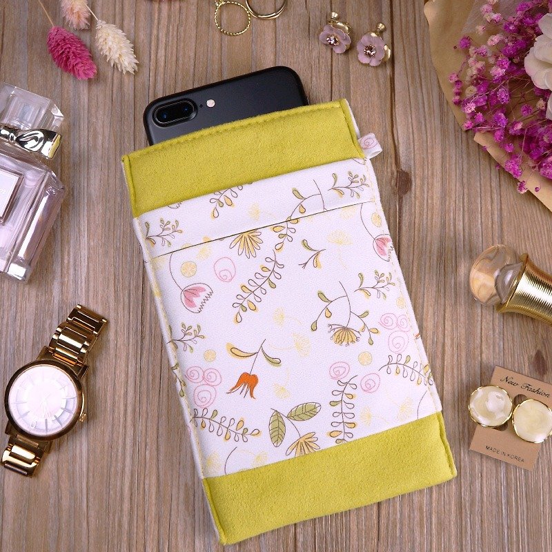 SMALL FLORAL【MUSTARD YELLOW】OM CLEANING-FIBER CELL PHONE POUCH  SUMMER-LIMITED - Phone Cases - Other Man-Made Fibers Yellow