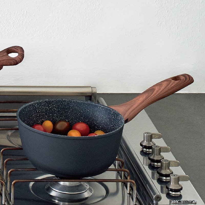 [Sambonet] Italian-made RockNRose non-stick milk pot 18cm-rock black - Pots & Pans - Other Metals 