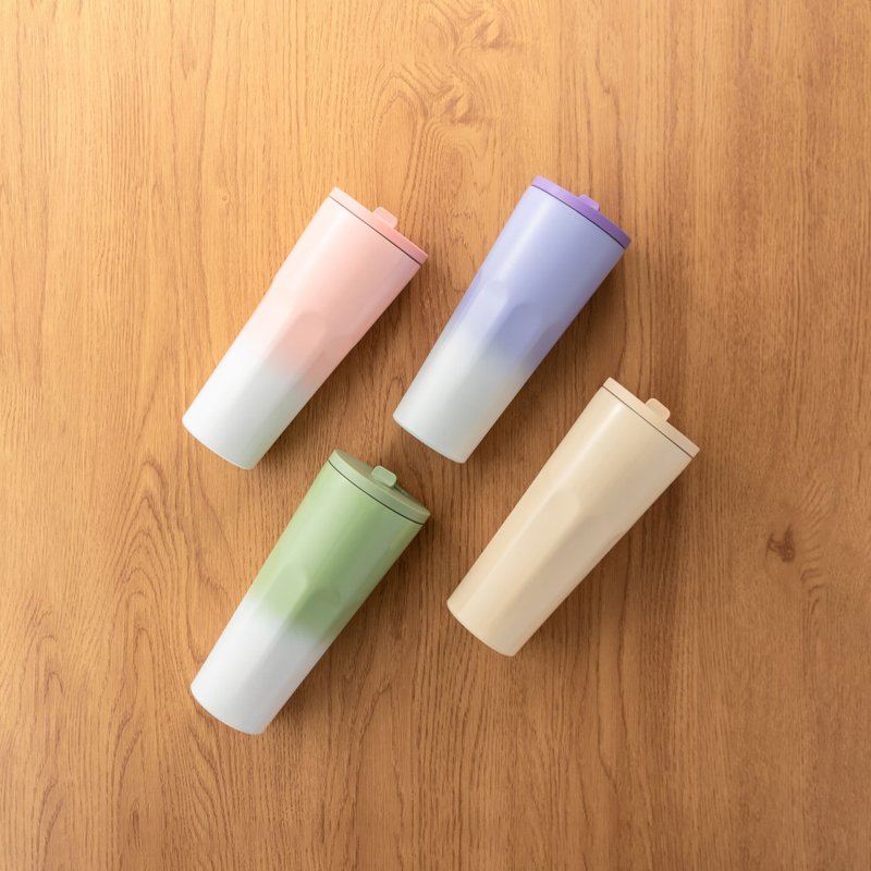 【客製化禮物】不鏽鋼 / 漸層吸管杯 / 自動吸管杯 / 客製化 - 保溫瓶/保溫杯 - 不鏽鋼 粉紅色