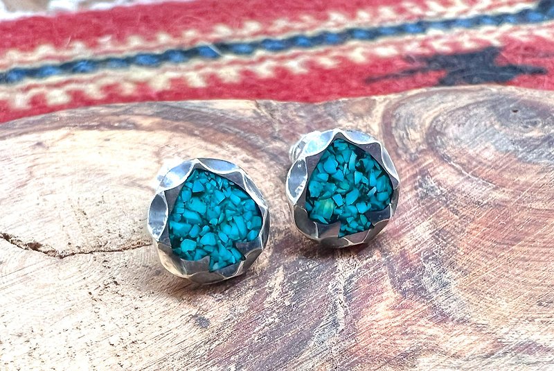 Spade gravel Stone earrings - Earrings & Clip-ons - Silver Multicolor