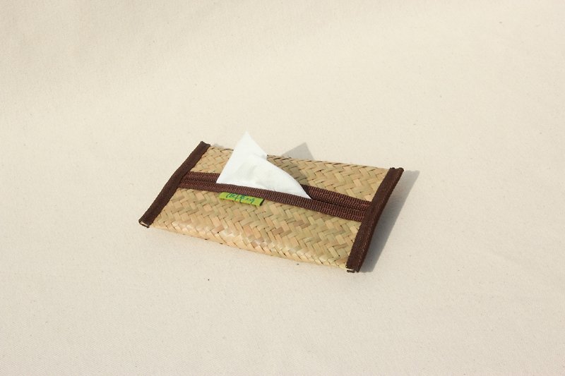 rush tissue paper cover - กล่องทิชชู่ - พืช/ดอกไม้ สีนำ้ตาล