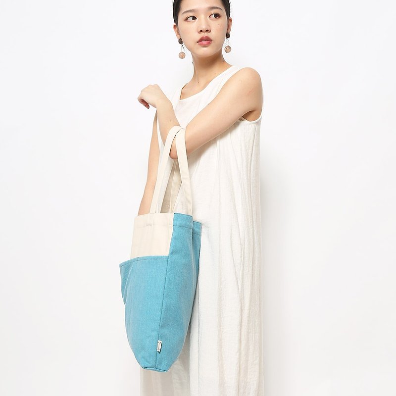 Five-bag canvas bag is especially easy to use - Mink Blue - Messenger Bags & Sling Bags - Cotton & Hemp Blue