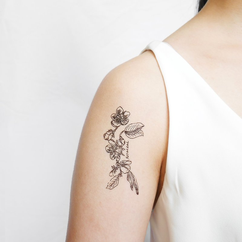花環 刺青貼紙 一套4款 紋身 - 紋身貼紙/刺青貼紙 - 紙 黑色
