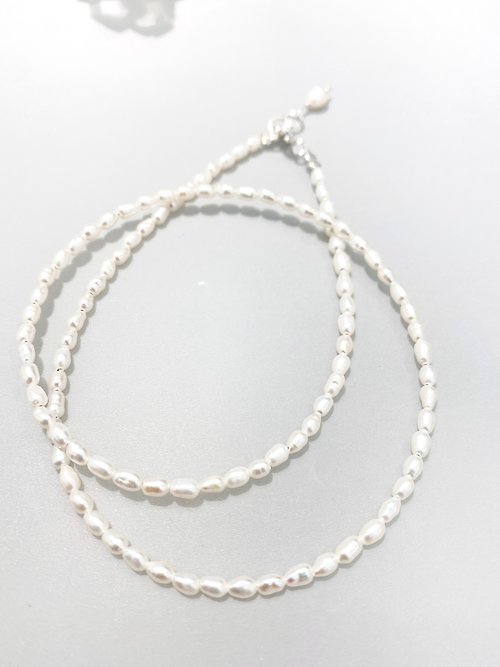 Ops手工飾品設計 Ops Pearls silver necklace - 小珍珠/極簡/純銀/限定/禮物/項鍊